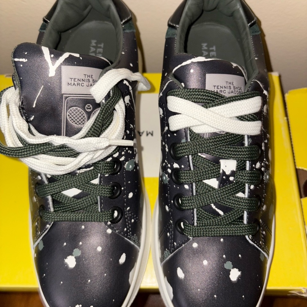 Marc Jacobs Black and White Splatter Tennis Shoes